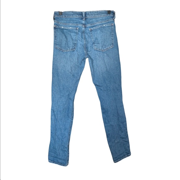 GAP Denim Medium Wash Ripped Girlfriend Mid Rise Jeans Size 0/25 - Picture 5 of 7